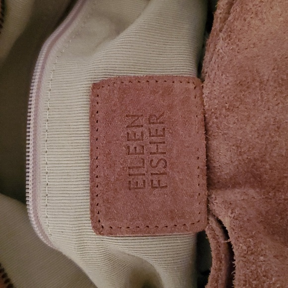 Suede bag by Eileen Fisher. NWOT. Braided shoulder strap. Camel color - Picture 1 of 4